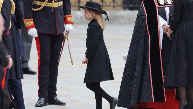 Princess Charlotte of Wales arrives at Westminster Abbey. Picture: Getty Images)