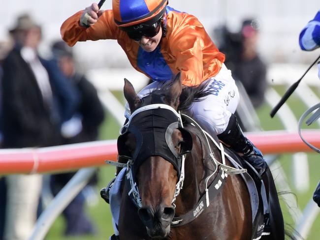 Jockey Rachel King rides Kaapfever to victory in race 5, The Randwick Mayors Cup, during Randwick Community Race Day at Randwick Racecourse in Sydney, Saturday, July 6, 2019. (AAP Image/Simon Bullard) NO ARCHIVING, EDITORIAL USE ONLY