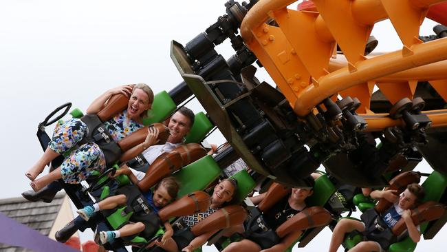 Dreamworld’s Madagascar roller coaster. Picture: Scott Fletcher