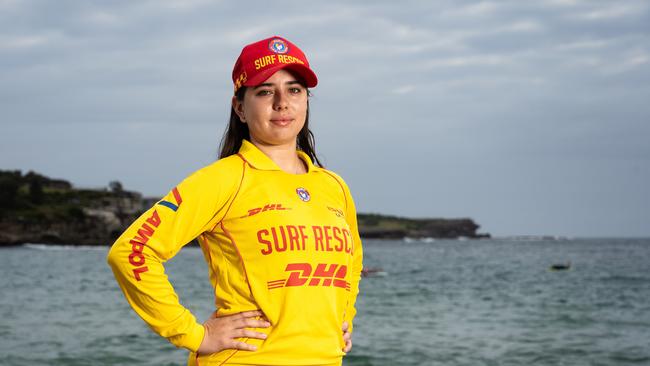 Life saver Angelina Garay at Coogee Beach in Sydney's Eastern Suburbs. Picture: Tom Parrish