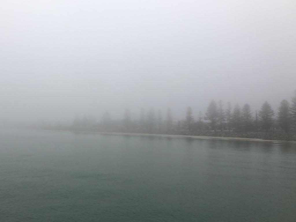 A foggy, hazy morning at Somerton Park. Picture: Matthew Belperio