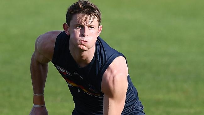 Crow Matt Crouch starred in the SANFL against North Adelaide in his return from long term injury. Picture: Mark Brake