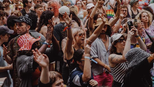 Festivalgoers at Victoria's Gaytimes Festival.