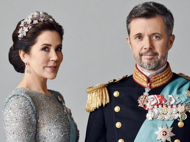 DANISH ROYALS PR RELEASE PHOTOS AHEAD OF QUEEN MARGRETHE'S ABDICATION - JANUARY 4, 2024 - , Official portraits of HM The Queen and the Crown Prince Couple in connection with the succession of the throne, In connection with the succession of the throne, an official portrait of HM The Queen and an official portrait of the Crown Prince Couple can be downloaded for use by media, municipalities, organisations, associations, companies, shops and others that, in one way or another, desire to take part in the celebration of the succession of the throne. Please note that the portraits may not be used in a commercial context.Pictured: Crown Princess Mary and Crown Prince FrederikPicture: Per Morten Abrahamsen