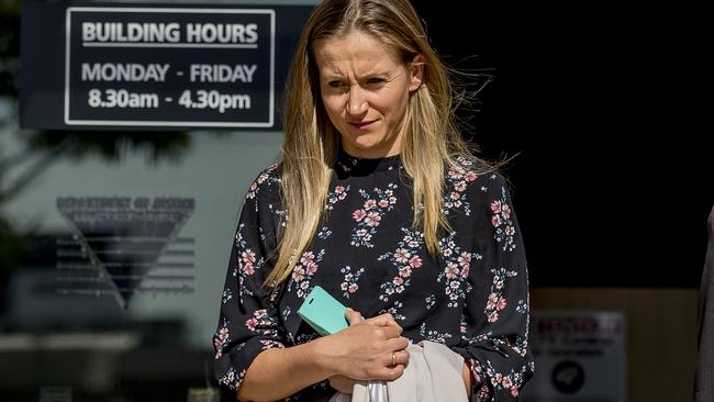 Jessica Benton leaving Southport Courthouse. Picture: Jerad Williams.