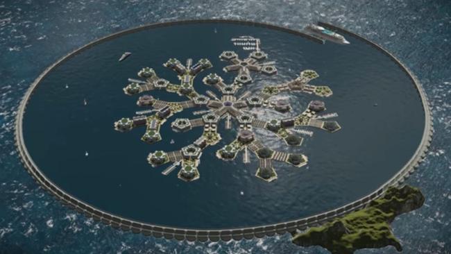 The Seasteading Institute hopes to begin construction in 2019. Picture: YouTube/seasteading