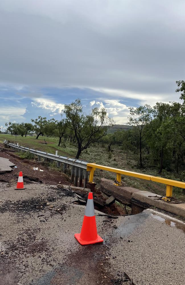 Roads around Timber Creek have suffered "significant damage" after a generational flooding event. Picture: Supplied