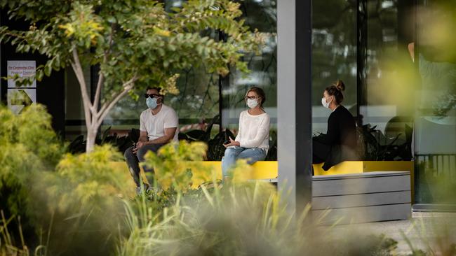 Northern Beaches Hospital of people attending the COVID-19 clinic on March 17, 2020. Picture: Julian Andrews.