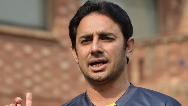 Pakistan spinner Saeed Ajmal speaks to media at the National Cricket Academy in Lahore on February 7, 2015. The bowling actions of Pakistan's ace spinner Saeed Ajmal and Sohag Gazi of Bangladesh have been deemed legal, the International Cricket Council said February 7. AFP PHOTO / Arif ALI