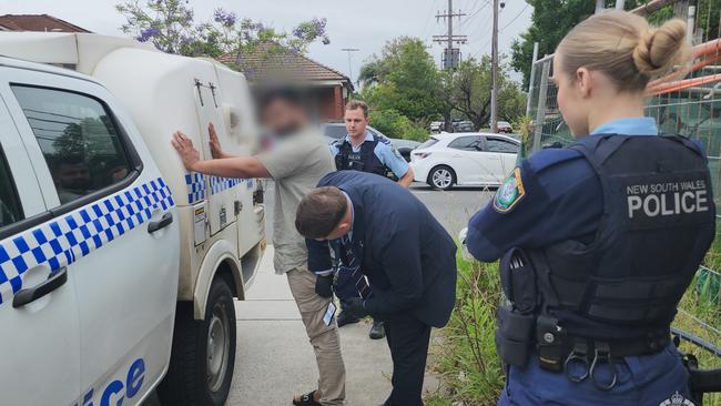 Police arrest Ali Gill on Monday. Picture: NSW Police