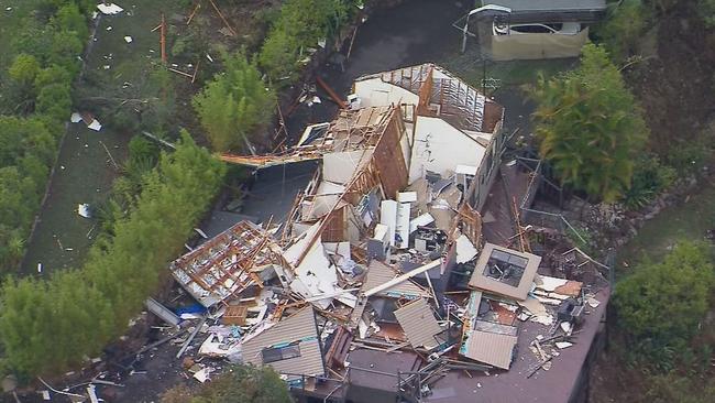 Some homes were gutted by the winds. Picture: Channel 9.