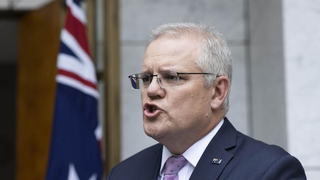 Prime Minister Scott Morrison at Parliament House in Canberra. Picture: NCA NewsWire / Gary Ramage