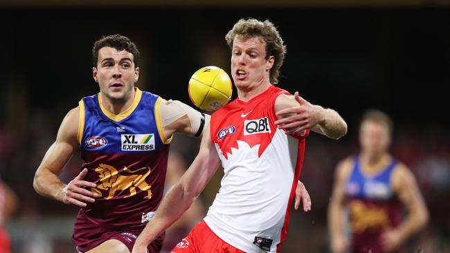 Young defender Nick Blakey and the Swans learned plenty from their loss to Brisbane last week. Picture: Getty Images