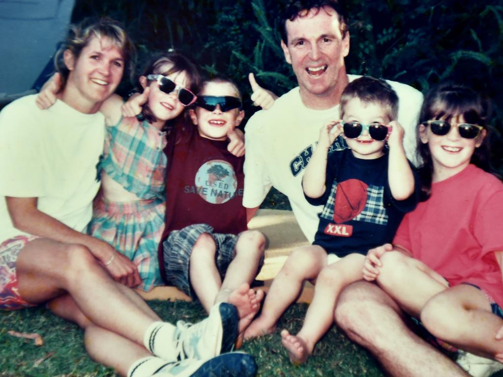 Neale Daniher with Jan and their children.