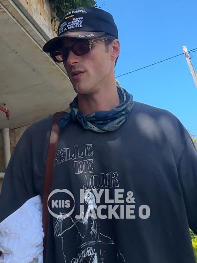 Jacob Elordi outside the Clovelly Hotel on Saturday. Picture: KIIS FM