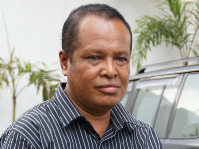 Notorious people smuggler Abraham Louhenapessy, better known as Captain Bram, leaves the Serang District Court in Indonesia. Louhenapessy who tried to bring 254 Sri Lankan asylum seekers to Australia was fined and set free by the court after having been found to have breached sailing laws.