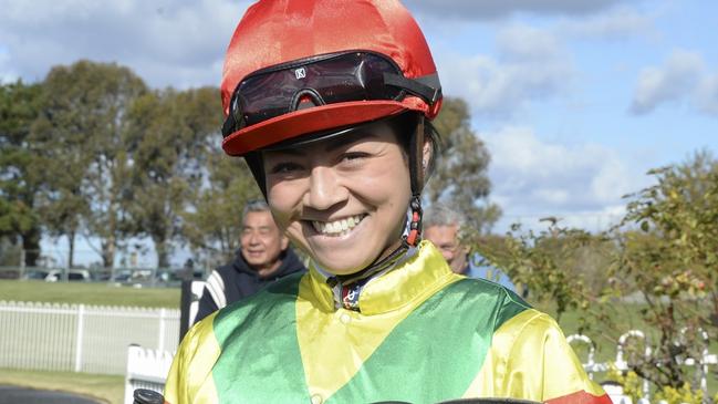 Apprentice Emma Ly rides Keith for trainer Donna Scott. Picture: Bradley Photos