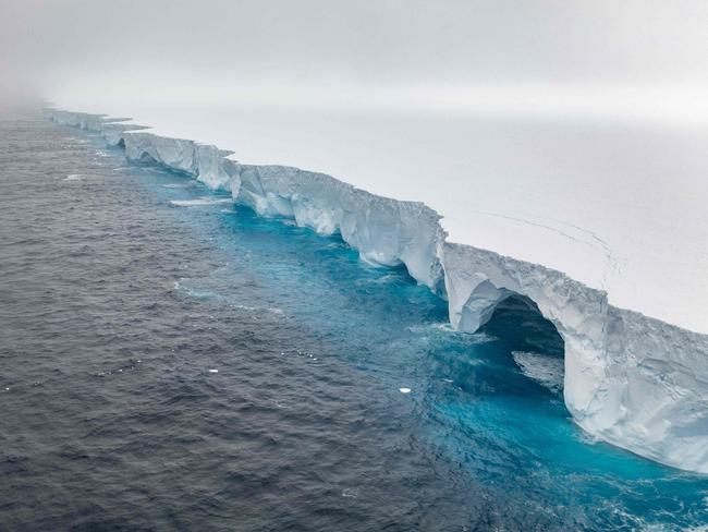 An aerial view of the A23a iceberg in the waters of The Southern Ocean off Antarctica. Picture: IAN STRACHAN / EYOS Expeditions / AFP