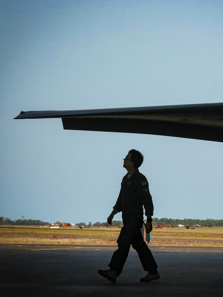 Australian Top Gun's prepare for a mission as one of RAAF's new additions , The F-35A Lightning 2 will be among 50 fighting planes involved in Exercise Arnhem Thunder 21 over the Top End . Picture Glenn Campbell