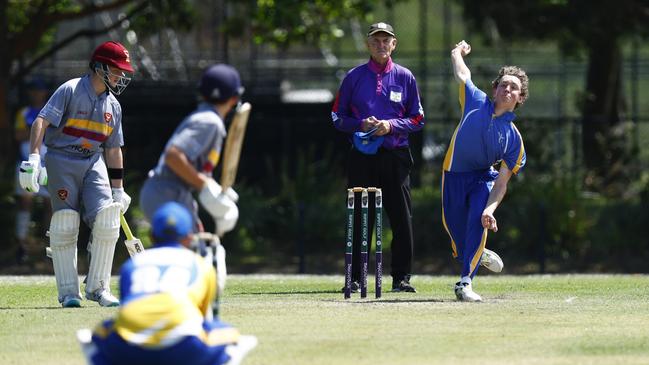 Stockton v Belmont in the semi-final of the 2024 SG Moore Cup cricket competition at Harker Oval. Picture: Michael Gorton