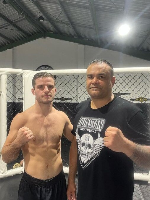 Sean Gauci with Ignite MMA head coach Ryan Dunstan. Picture: Instagram