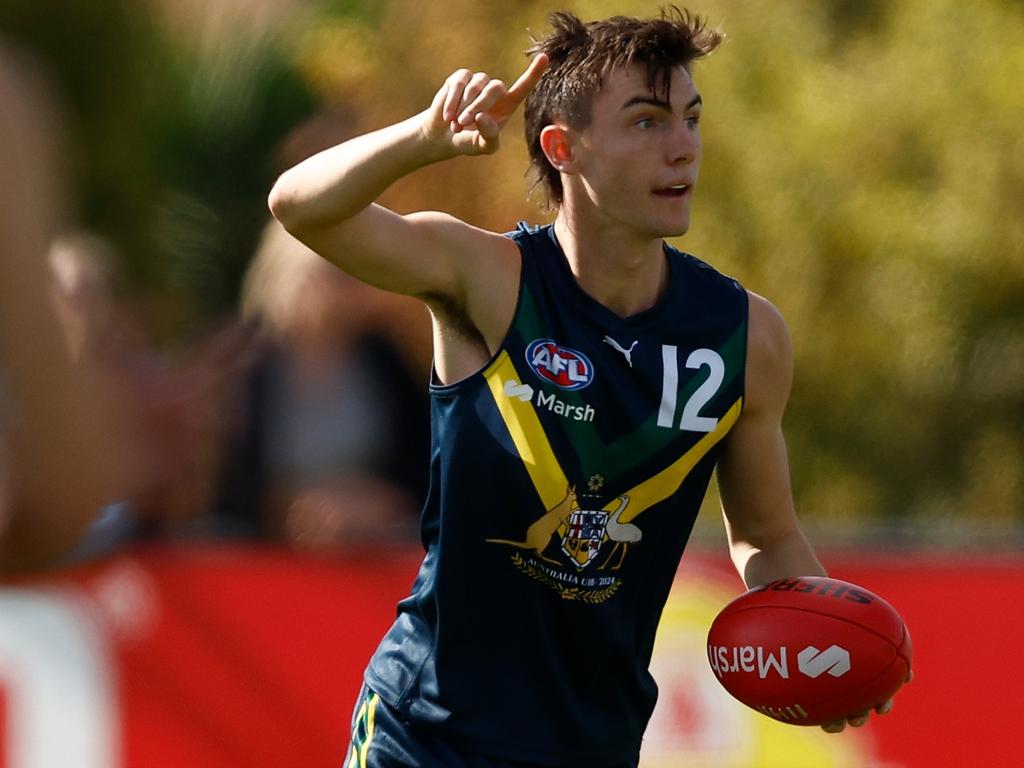 The Tigers’ interest in the draft is likely to ramp up, with Jagga Smith in contention for the No. 1 pick. Picture: Michael Willson/AFL Photos via Getty Images.