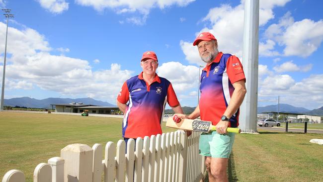 The late Steve Argoon (right) with Mulgrave Cricket Club member Eric Anderson. Picture: Justin Brierty