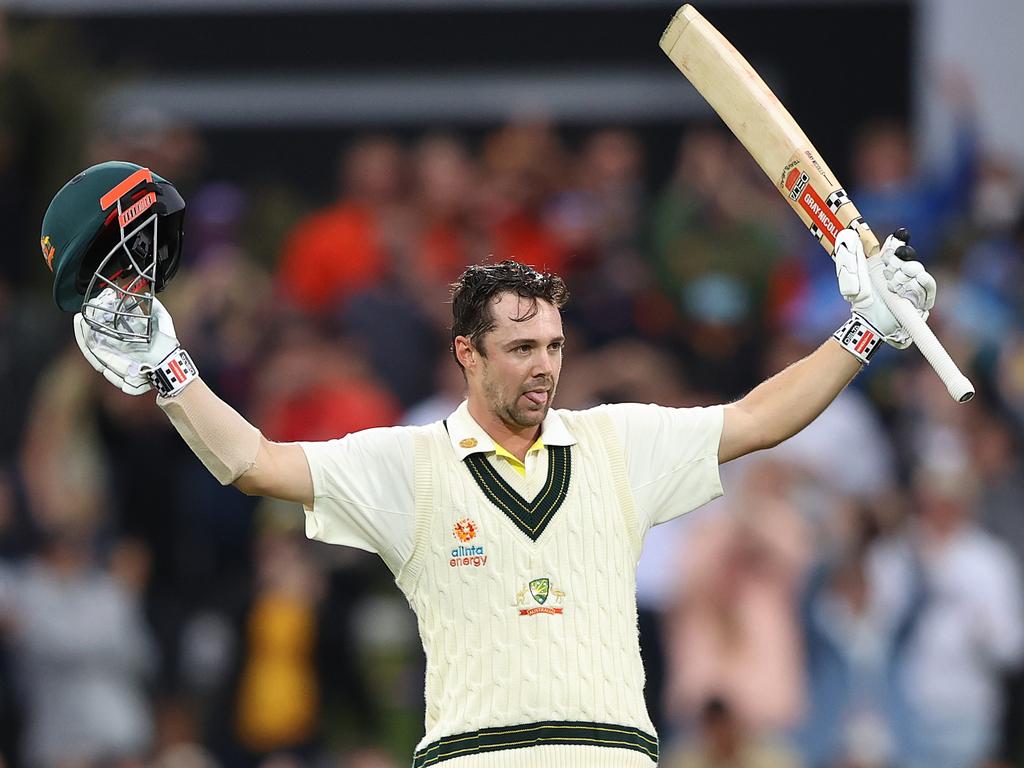 Travis Head scored his second century of the Ashes series on Friday, leaving him in firm contention for the Player of the Series. Picture: Robert Cianflone/Getty Images