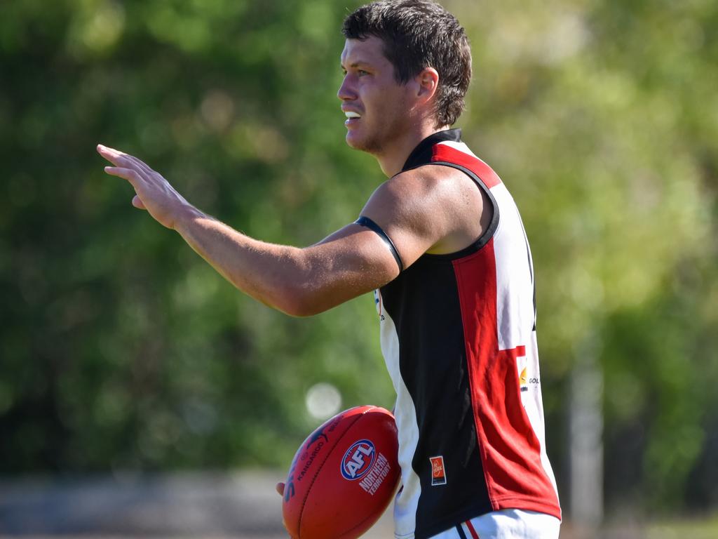 Matt Shannon has been a huge recruit for Southern Districts. Picture: Tymunna Clements / AFLNT Media