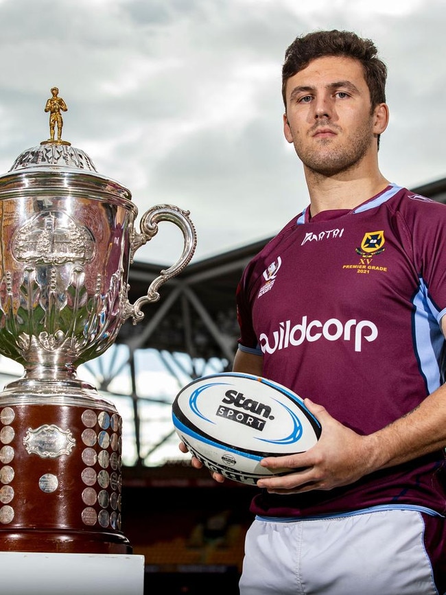 University captain Pat Morrey and the Cup.