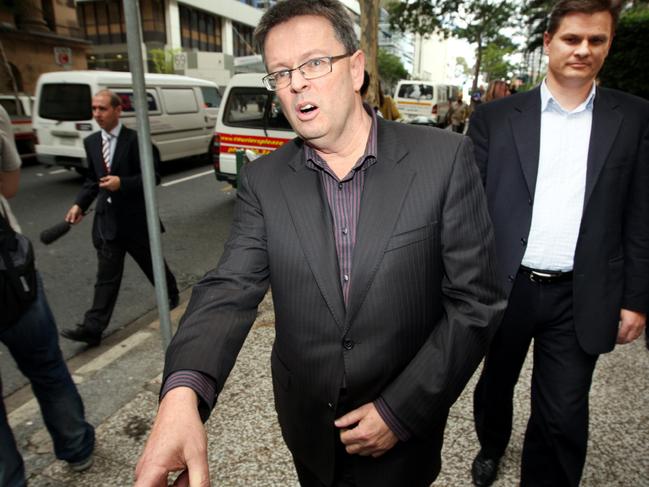 25/05/2009 NEWS: Kleenmaid Second Creditors Meeting directors and brothers,(L-R) Andrew and Brad Young leave after the meeting decided to liquidate the company, at the Mercure Hotel Brisbane