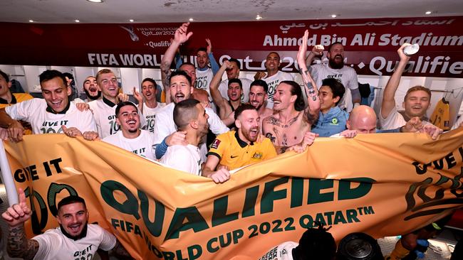 Fenech’s inspirational video message played a huge role in Australia’s World Cup qualification. Picture: Joe Allison/Getty Images