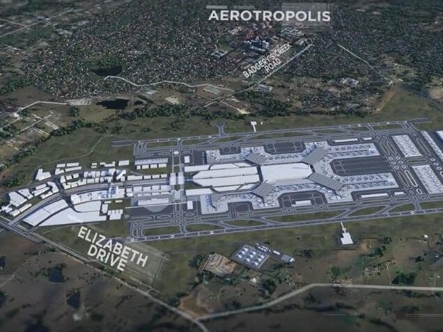 Concept images of the aerotropolis and the Western Sydney Airport. Picture: Arterra Interactive