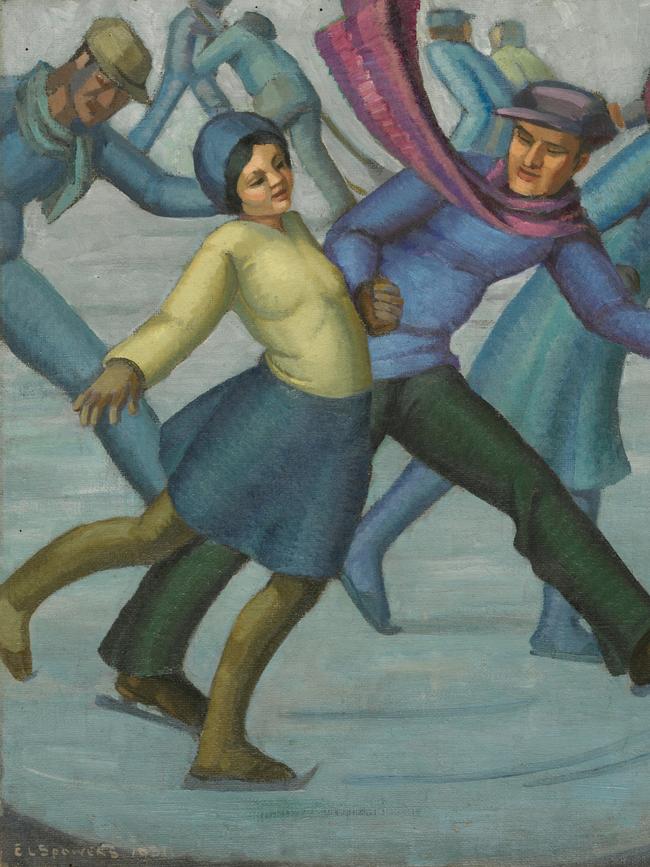 Ethel Spowers, Skating, c 1932, National Gallery of Australia, Kamberri/Canberra, David Thomas OAM and Barbara Thomas Fund in honour of the philanthropy of Tim Fairfax Deputy Chairman of the National Gallery of Australia 2014