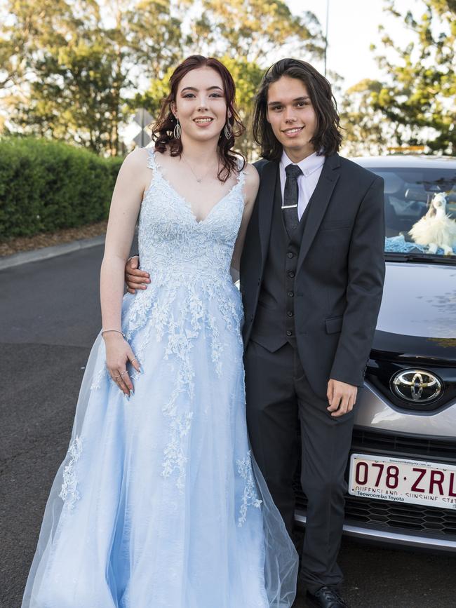 Ava Fitzgibbon and Jeremy Kinney at Centenary Heights State High School formal at Picnic Point, Friday, November 20, 2020. Picture: Kevin Farmer