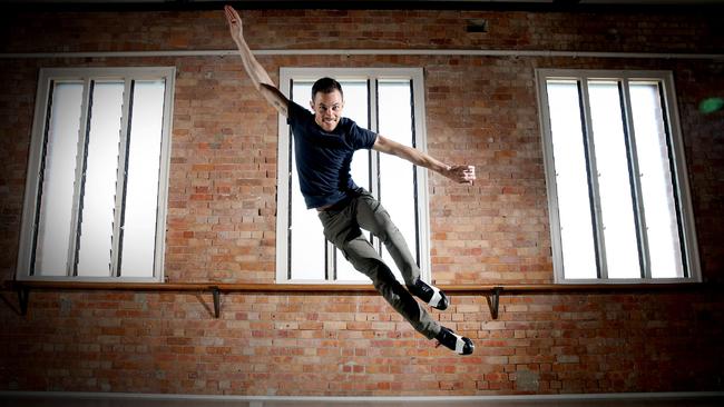 Dancer Bill Simpson at Queensland Ballet going through his pacers at the Thomas Dixon Centre in West End