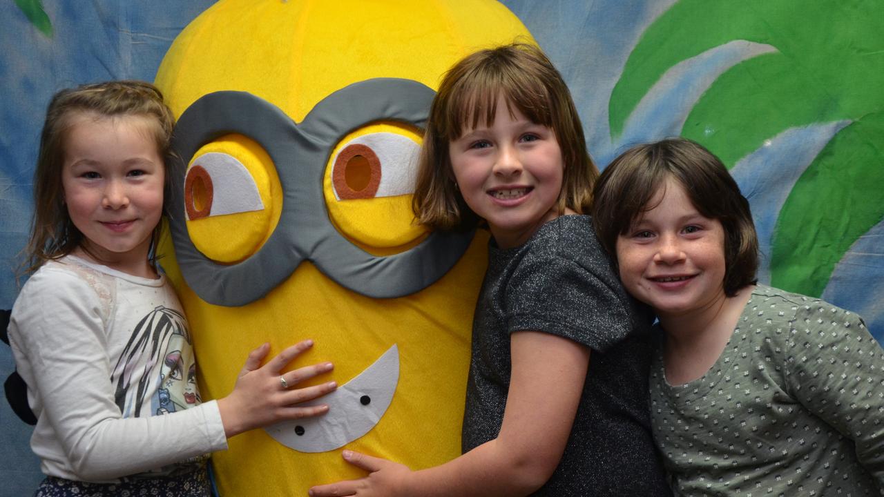 Lily Pellow, Olivia Johanson and Anika Irwin at the Stanthorpe Police Blue Light disco on Friday night.  Photo Emma Boughen / Stanthorpe Border Post