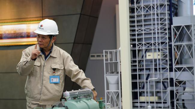 Waigaoqiao Power Station Employee Feng Weizhong, 63, at a coal-fired power station in Shanghai, China. Waigaoqiao provides one tenth of the total power consumption for Shanghai's 20 million people. Picture: Dai Jianyong