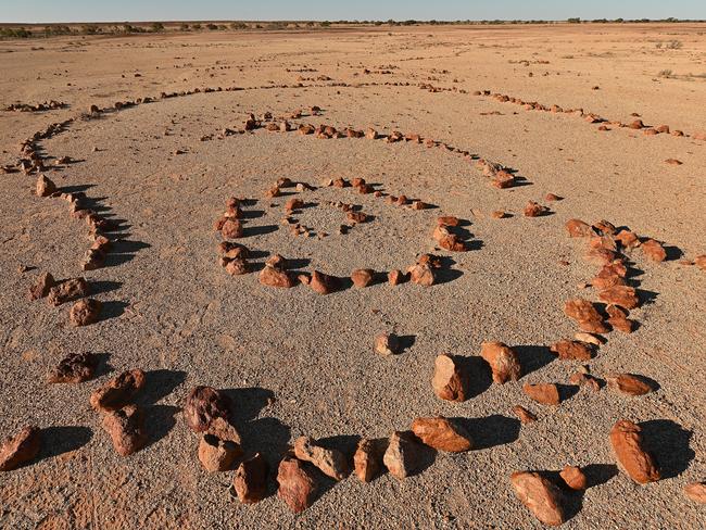 23/09/2021 : A newly rediscovered ancient giant Ã¢â¬ÅScorpious Stone ArrangementÃ¢â¬Â in the remote desert of far western QLD, is offering new clues  about the Mithika indigenous history for   Associate Prof of Archeology Michael Westaway along with colleague Dr Kelsey Lowe a geo archeologist, on Mithika lands north of Birdsville. The research team are completing a geo physical survey of site in an attempt to help understand the purpose of the secret stone structures  . Lyndon Mechielsen/The Australian