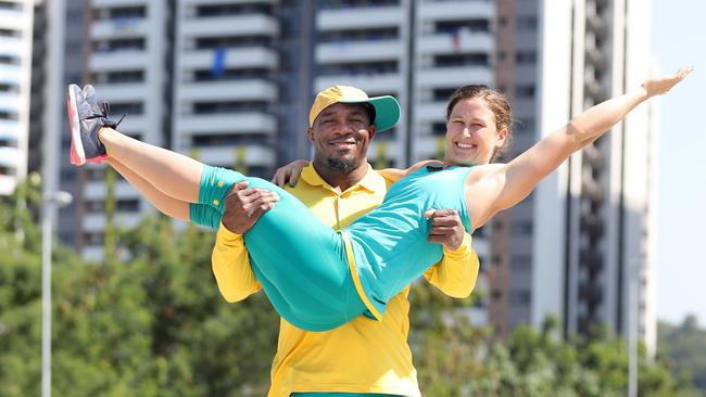 Simplice Ribouem and Tia-Clair Toomey: Australia’s odd pair. Picture: Alex Coppel.