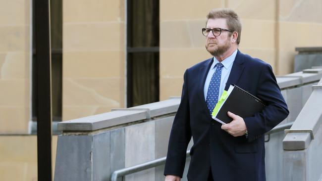 Glenorchy City Council general manager Peter Brooks leaving the Supreme Court in Hobart.