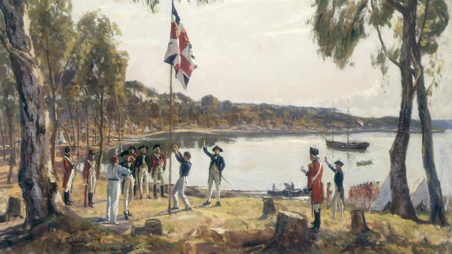 The Founding of Australia by Capt Arthur Phillip RN Sydney Cove, Jan 26th 1788, by Algernon Talmage.