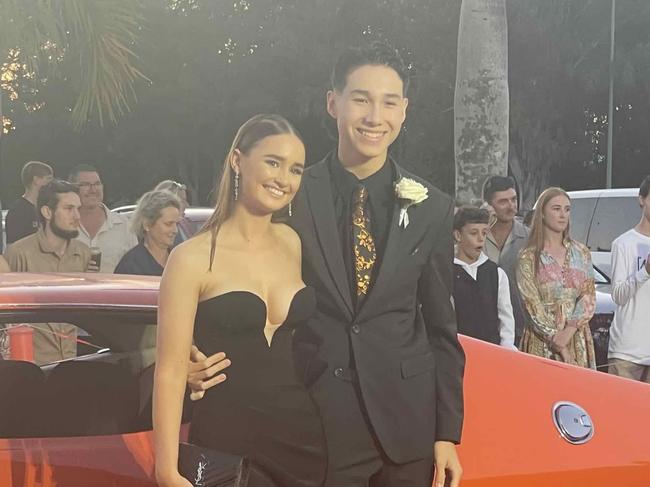 Students on the red carpet of the 2023 Xavier College School Formal at the Hervey Bay Boat Club