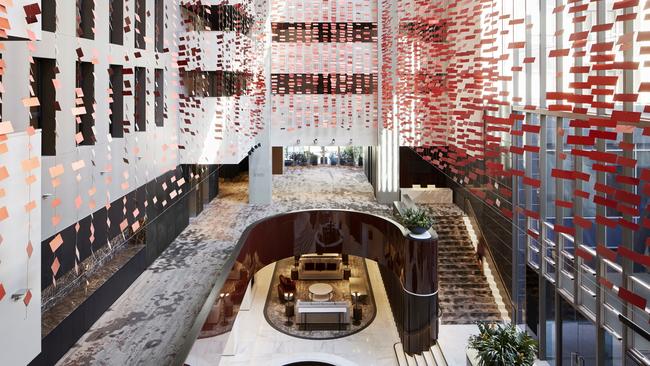 Atrium of Hotel Realm, Canberra. Picture: supplied