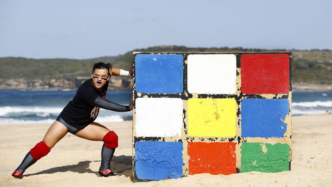 Kai Drake down at Maroubra Beach. Picture: John Appleyard