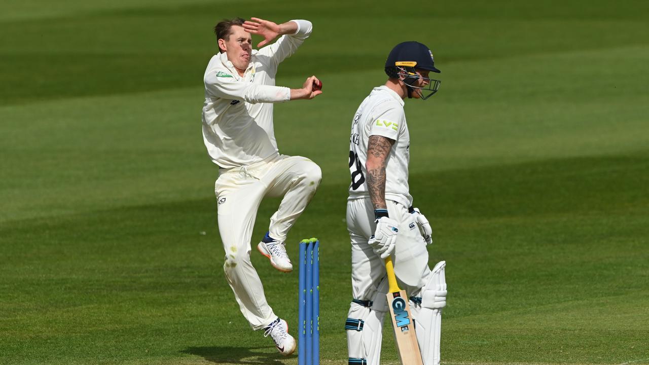 Marnus Labuschagne bowling pace in the County Championship. Photo by Stu Forster/Getty Images