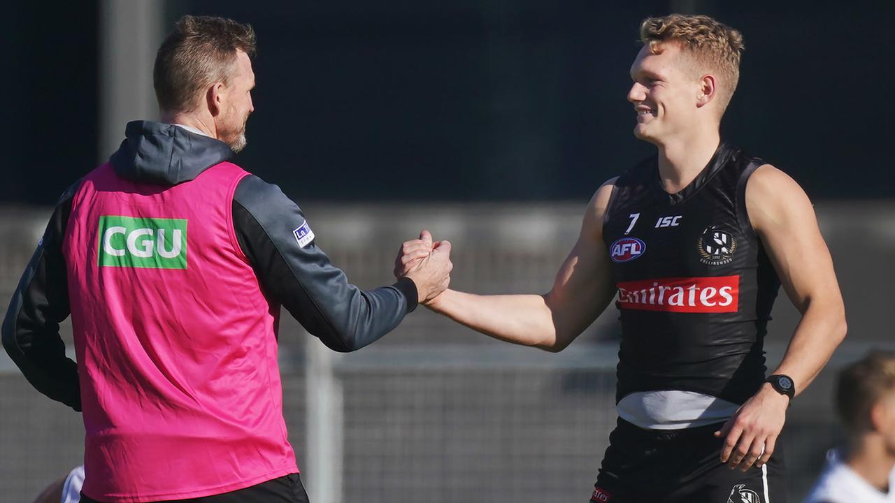 Adam Treloar is yet to meet with Nathan Buckley since being traded by Collingwood. Picture: AAP Images