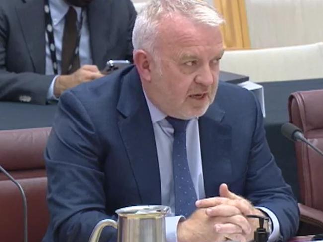 Snowy Hydro chief executive Dennis Barnes at Senate estimates.