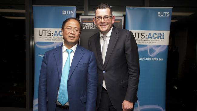 Huang Xiangmo with Victorian Premier Daniel Andrews.