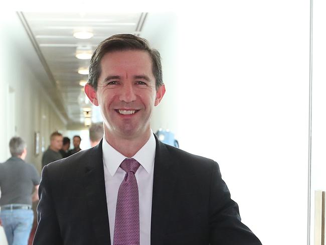 Trade Minister Simon Birmingham at Parliament House in Canberra.